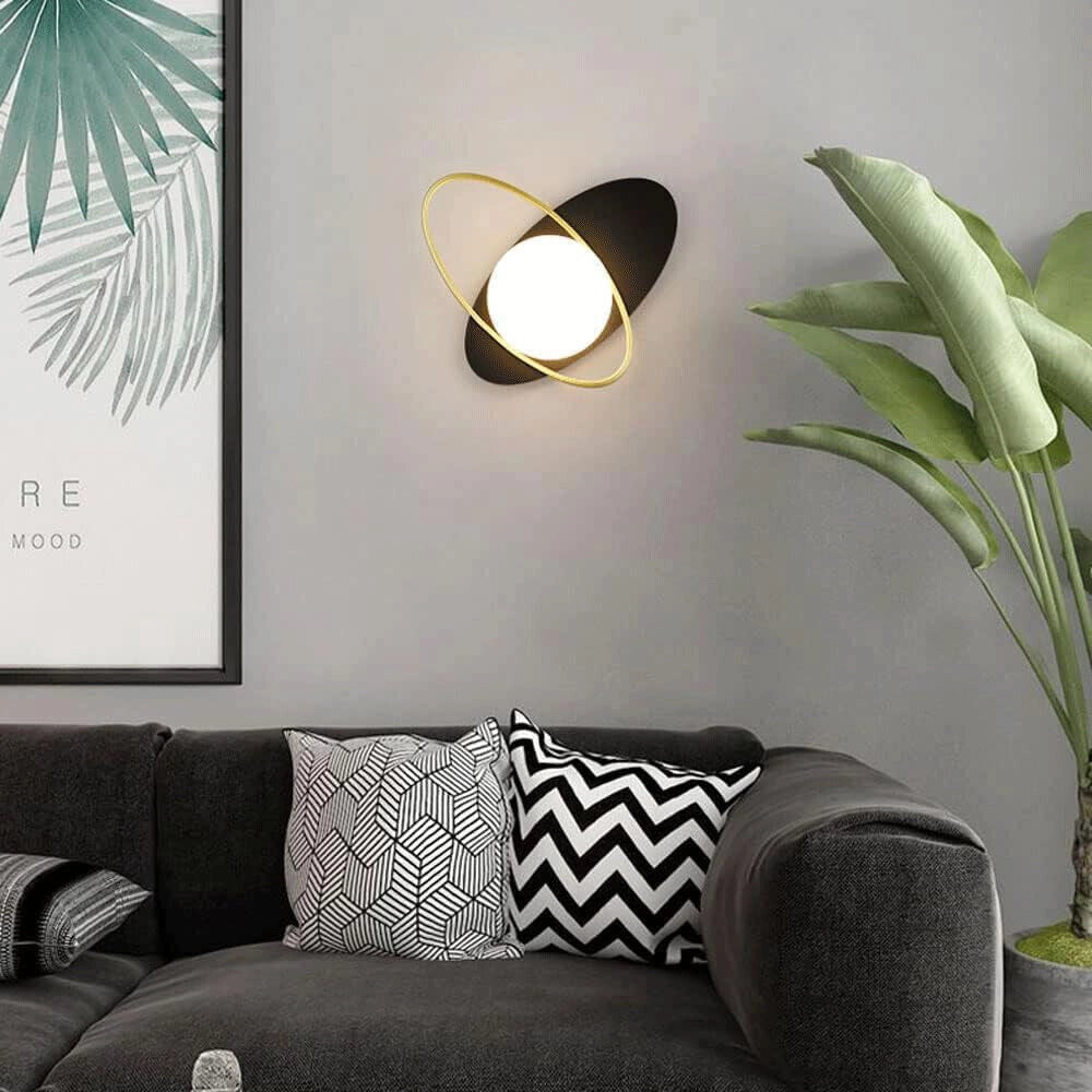 Trade Shop - Applique Lampada Da Interno A Parete In Stile Contemporaneo Con Attacco G9 Nero Oro Aq58 -