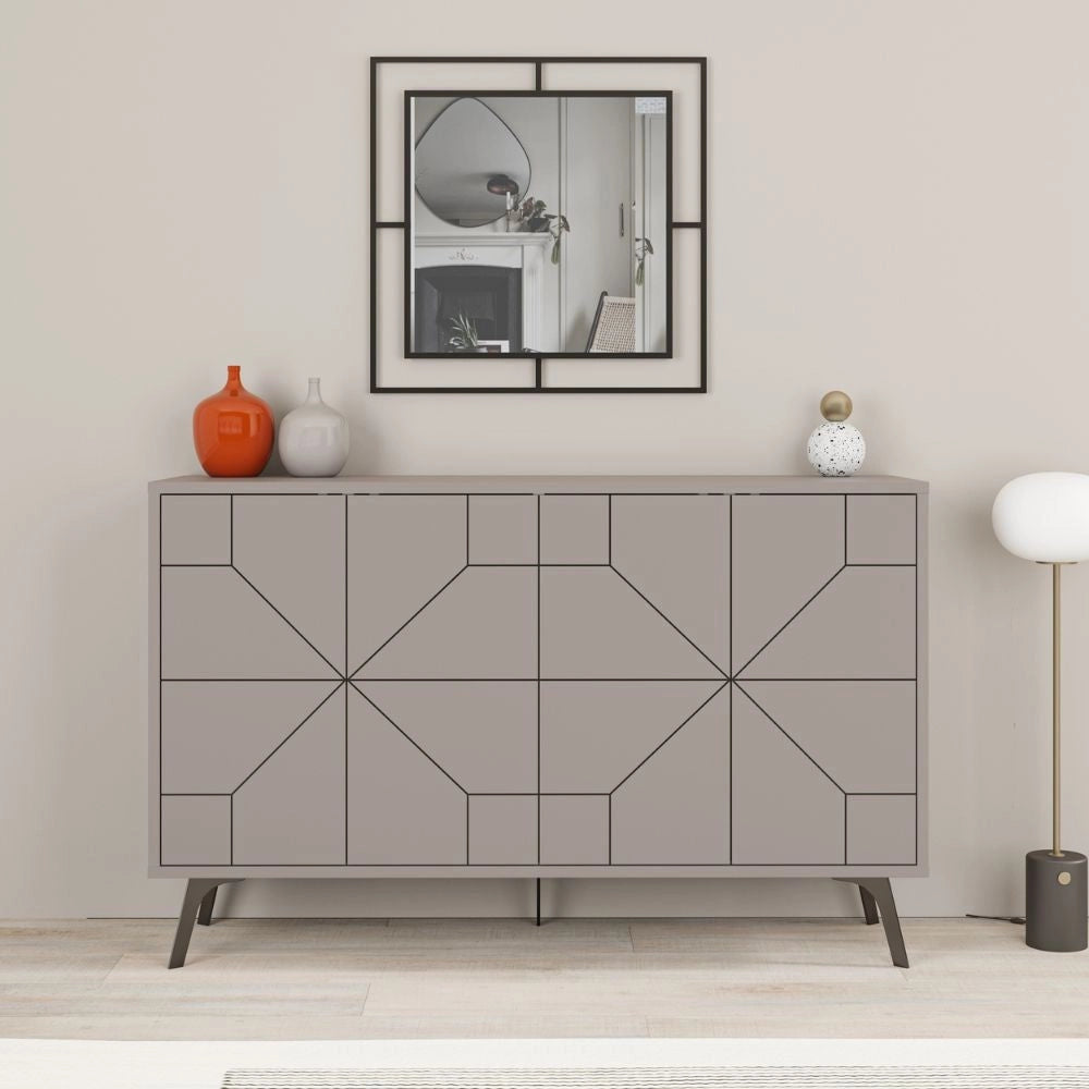 Madia 4 Ante 123x35x77,4 cm in MDF Dune Tortora