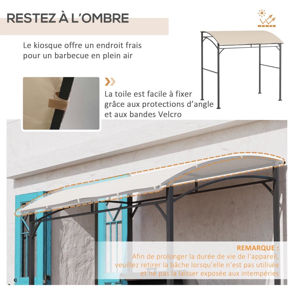 Tonnelle per barbecue ¨C zephmum ¨C 215x150x220 cm metallo beige