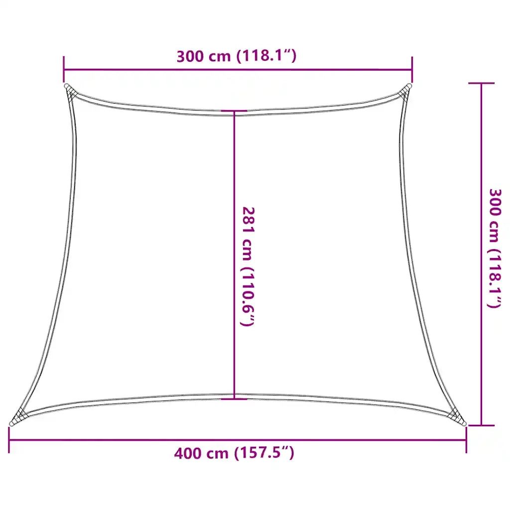 Vela Parasole 160 g/m² Marrone 3/4x3 m in HDPE 311819