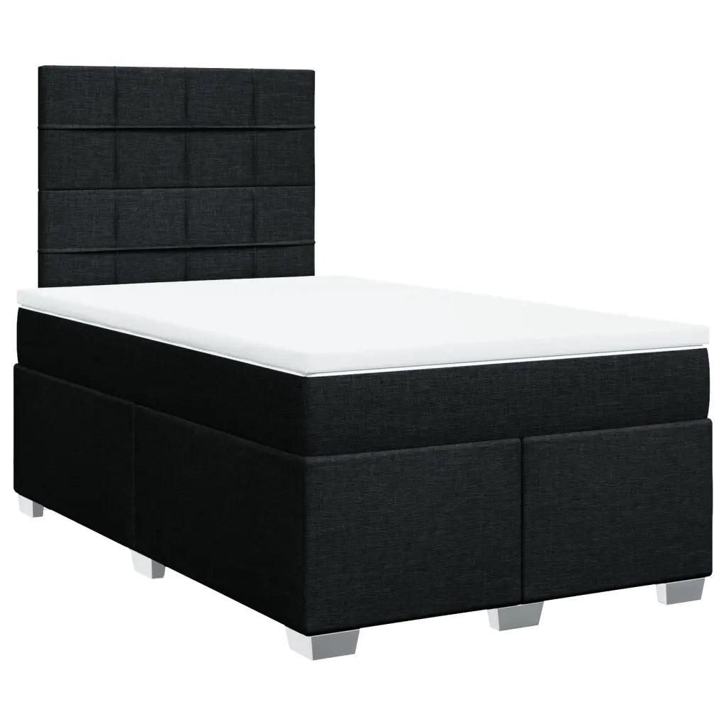 Giroletto a Molle con Materasso Nero 120x190 cm in Tessuto