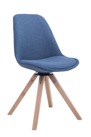 Sedia ospite Troyes Girevole Tessuto Quadrato blu,natura