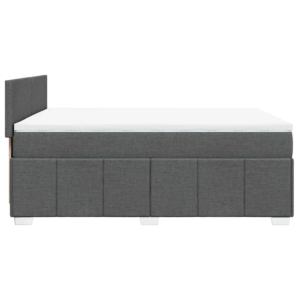 Giroletto a Molle con Materasso Grigio Scuro 140x190 cm Tessuto 3287057