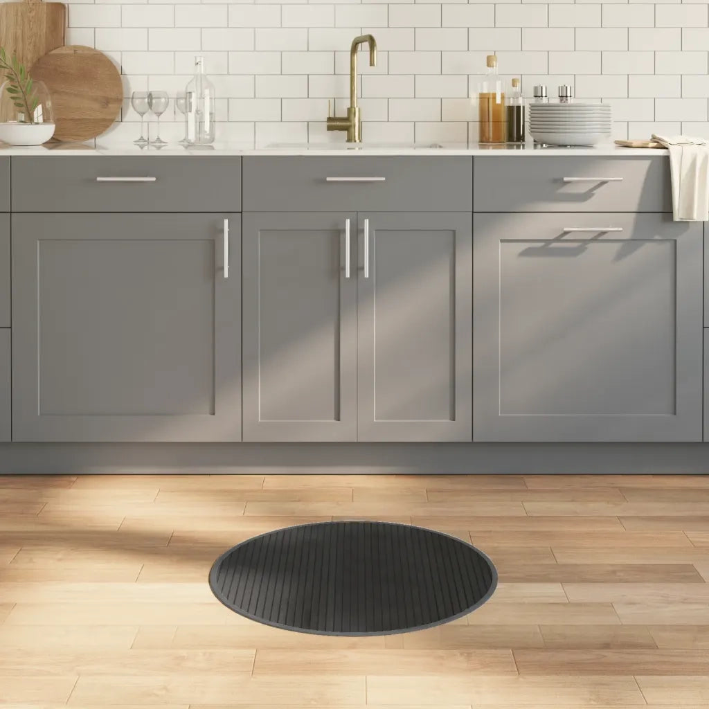 Tappeto Rotondo Grigio 60 cm in BambÃ¹