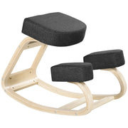 Sedia ergonomica per ginocchia con supporto posturale e seduta imbottita in legno nero per ufficio 51 × 69 × 58 cm
