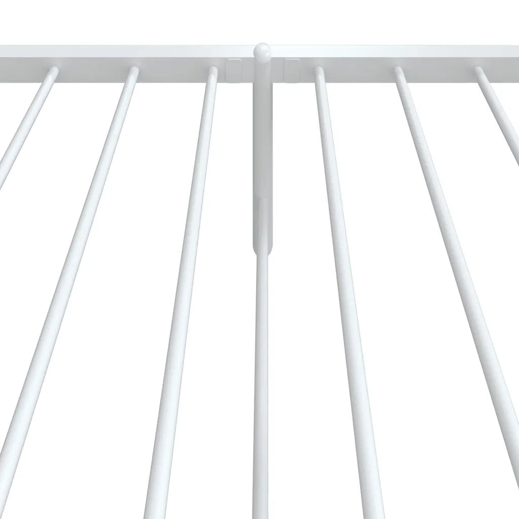 Giroletto con Testiera e Pediera Metallo Bianco 80x200 cm 350940