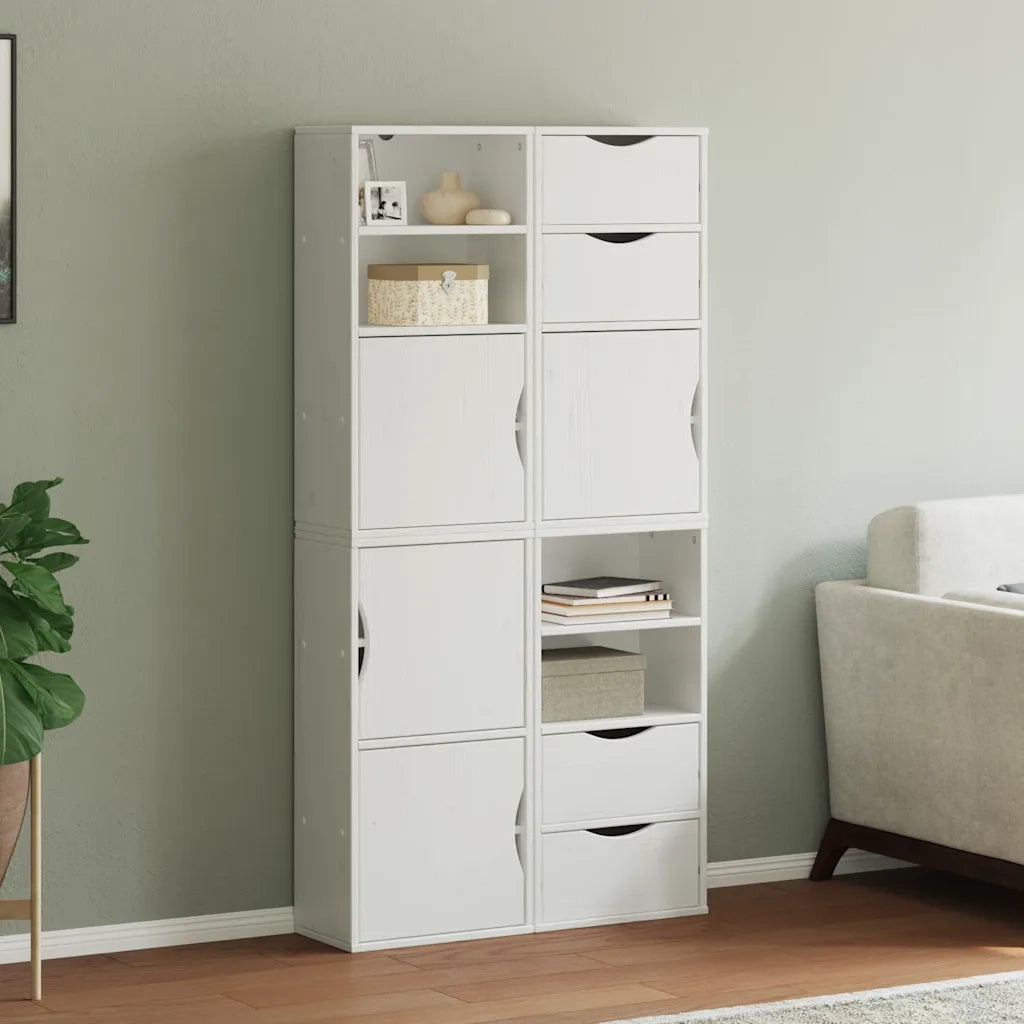 Armadietti Laterali 4 pz ODDA Bianco 40x24x79 cm Legno di Pino 3365349