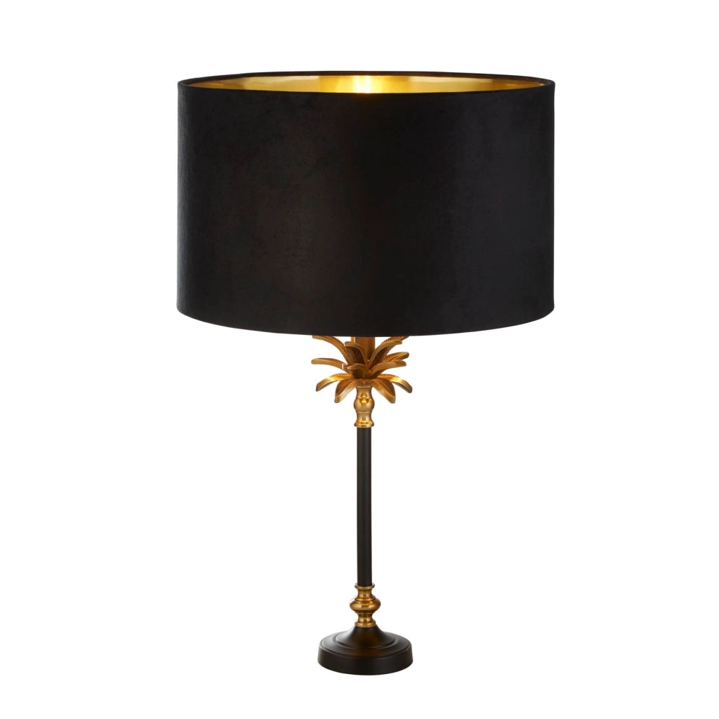 Lampada Da Scrivania Contemporanea Palma Metallo Ottone E Nero 1 Luce E27