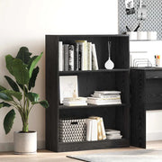 Libreria-Scaffale per Libri-Mobile di Stoccaggio Rovere Nero 80 x 24 x 109 cm Legno multistrato