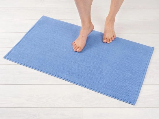 Matte antiscivolo in cotone 100%, dimensioni 51x86 cm, per la stanza da bagno, assorbente, veloce asciugatura, lavabile, colore lilla chiaro
