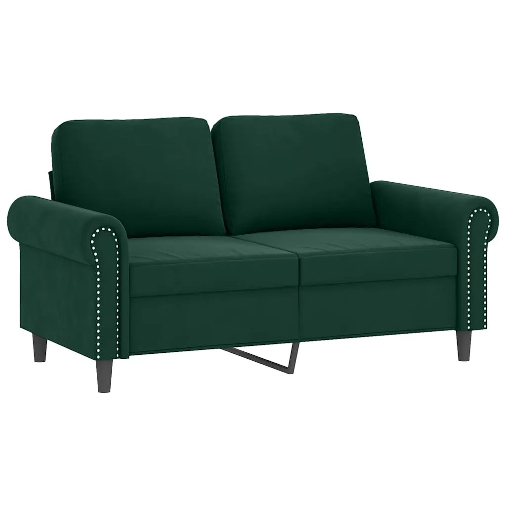 Set di Divani 3 pz con Cuscini Verde Scuro in Velluto