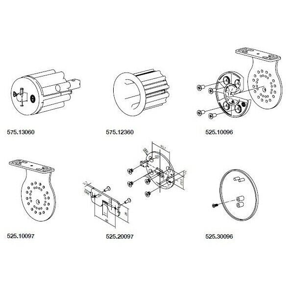 KIT SUPPORTI BIANCHI PER RULLI ACMEDA S60|80. NICE 525.40005 AUTOMAZIONE NUOVO