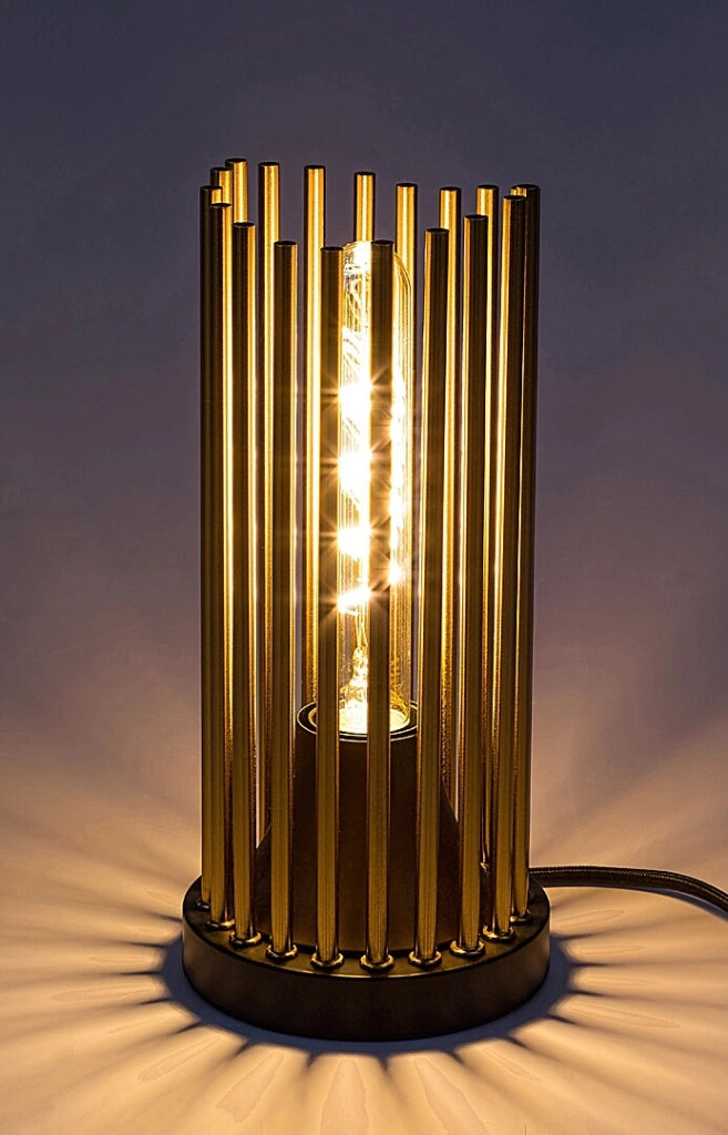 Lampada da tavolo Rabalux Roxas metallo oro/nero E27