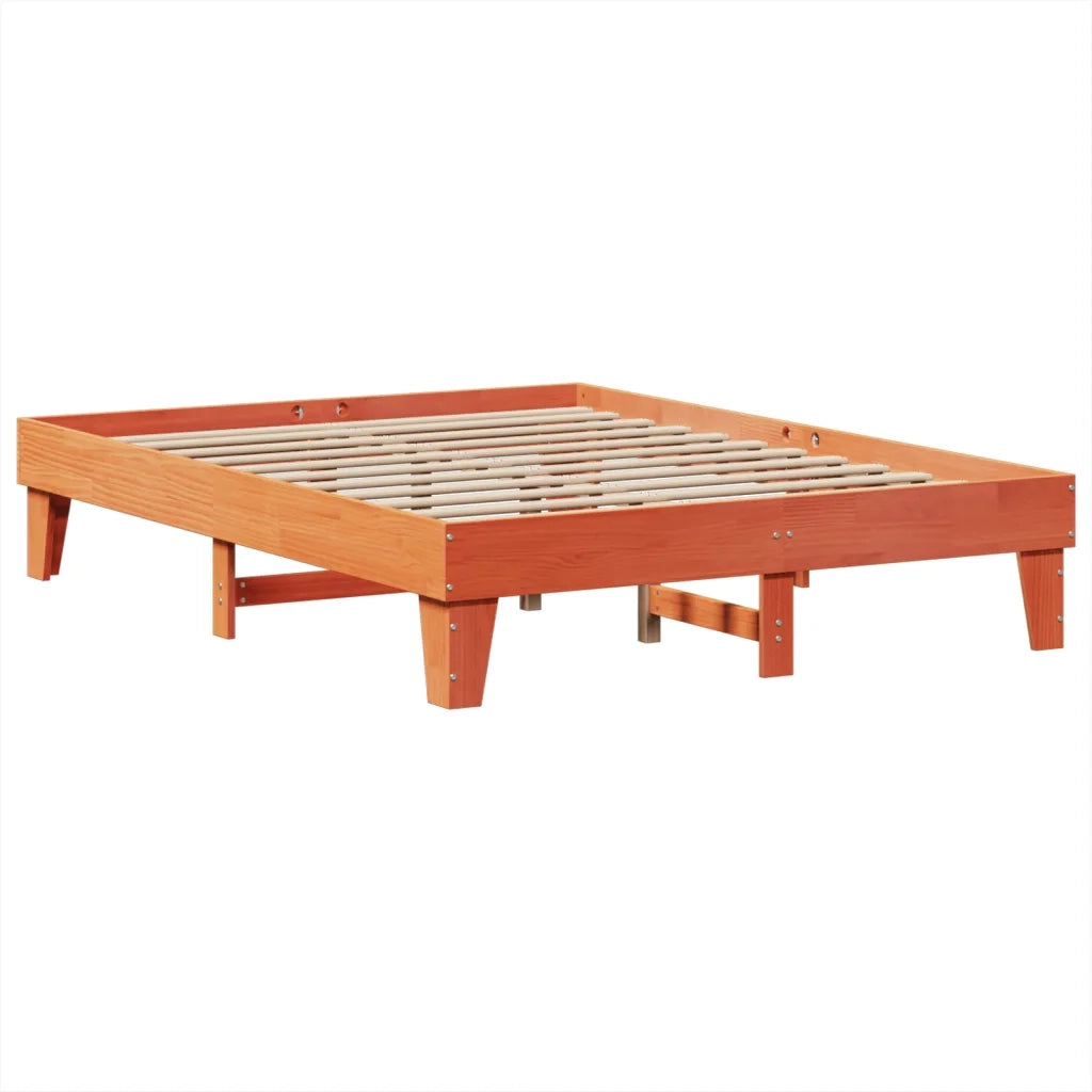 Letto senza Materasso Marrone Cera 150x200 cm in Legno di Pino