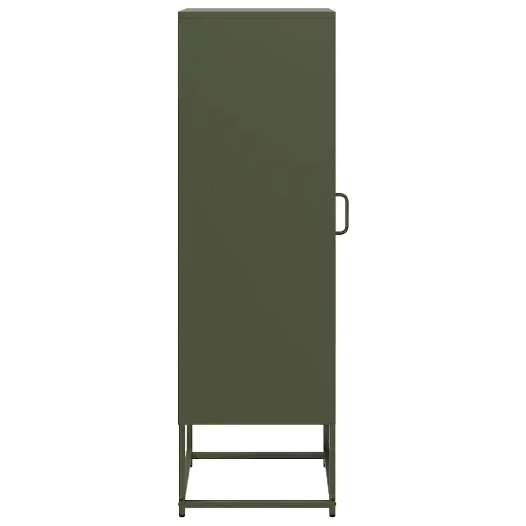 Credenza Verde Oliva 36x39x123 cm Acciaio Laminato a Freddo