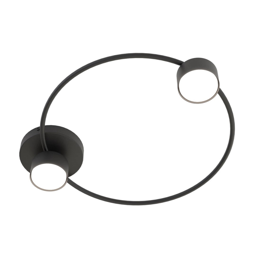 Lampada da soffitto LUCIO a due luci in acciaio nero opaco