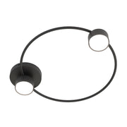 Lampada da soffitto LUCIO a due luci in acciaio nero opaco