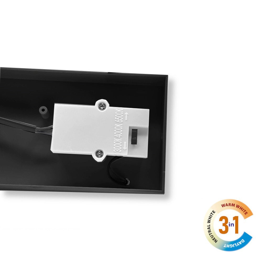 Trade Shop - Applique A Led 10 Watt Lampada Da Parete Per Balconi Giardino Ip54 Cct Switch B82-3c - Nero