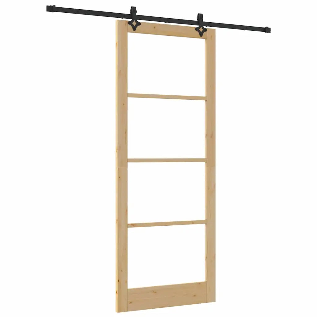 Porta Scorrevole Altro Marrone 93 x 232 cm Legno e metallo 3332319