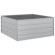 Fioriere | Cassetta per fiori | Letto Rialzato Giardino 100x100x45cm in Acciaio Zincato Argento