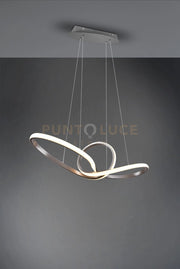 SANSA SOSPENSIONE LED 28W  3200lm, 3000K INFINITO ACCIAIO SATINATO DIMMERABILE CON INTERRUTTORE L. 80CM