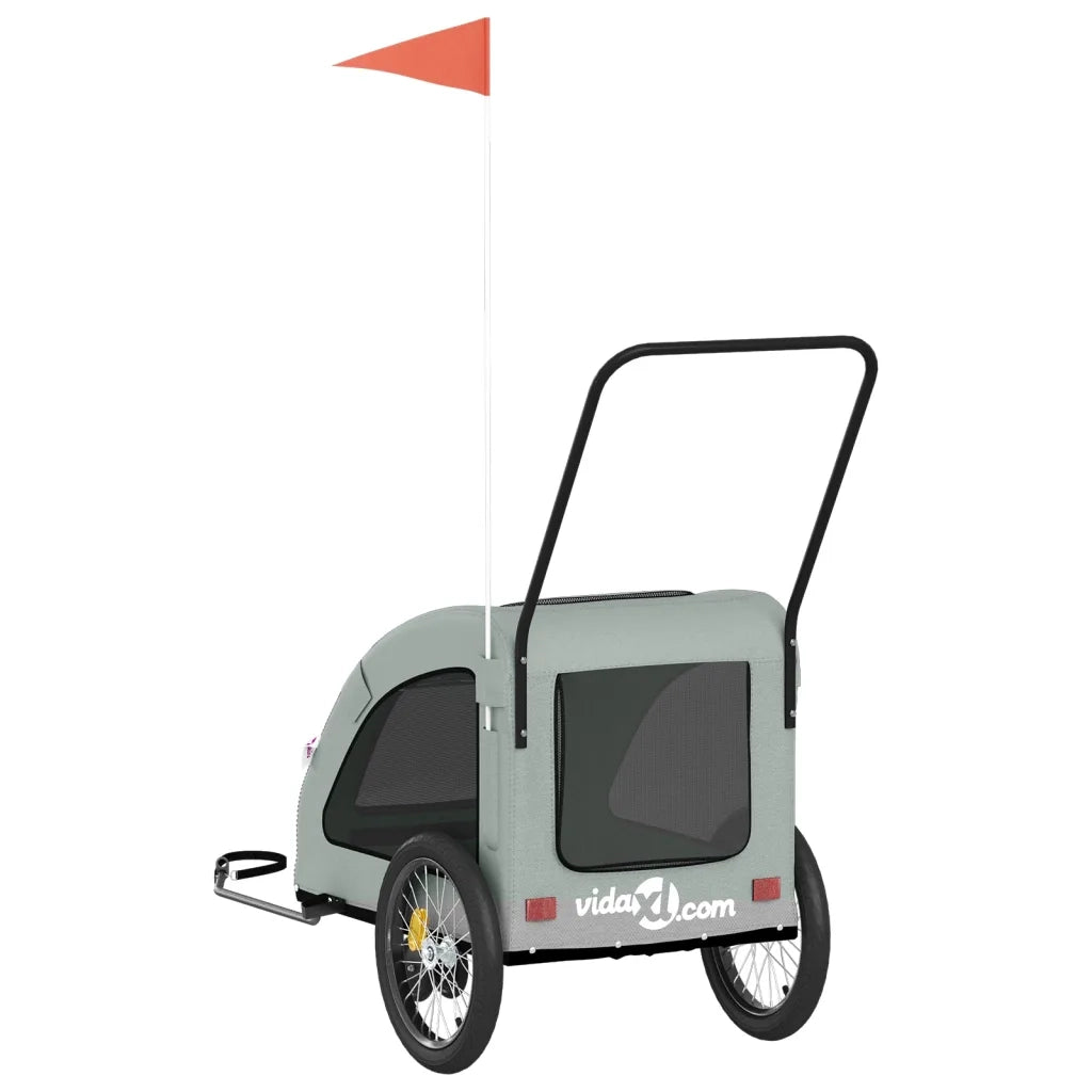 Rimorchio da Bici per Animali Grigio Oxford e Ferro CFW1960351