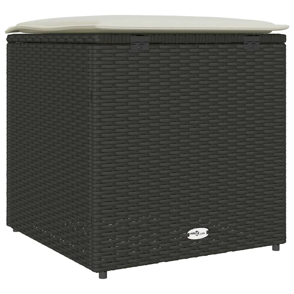 Scatola per Cuscini Nero 50 x 50 x 50 cm polyrattan 365408