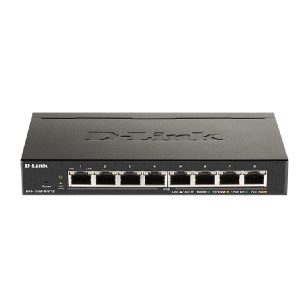 D-link dgs-1100-08pv2/b switch di rete gestito l2/l3 gigabit ethernet (10/100/1000) supporto power over ethernet (poe) nero
