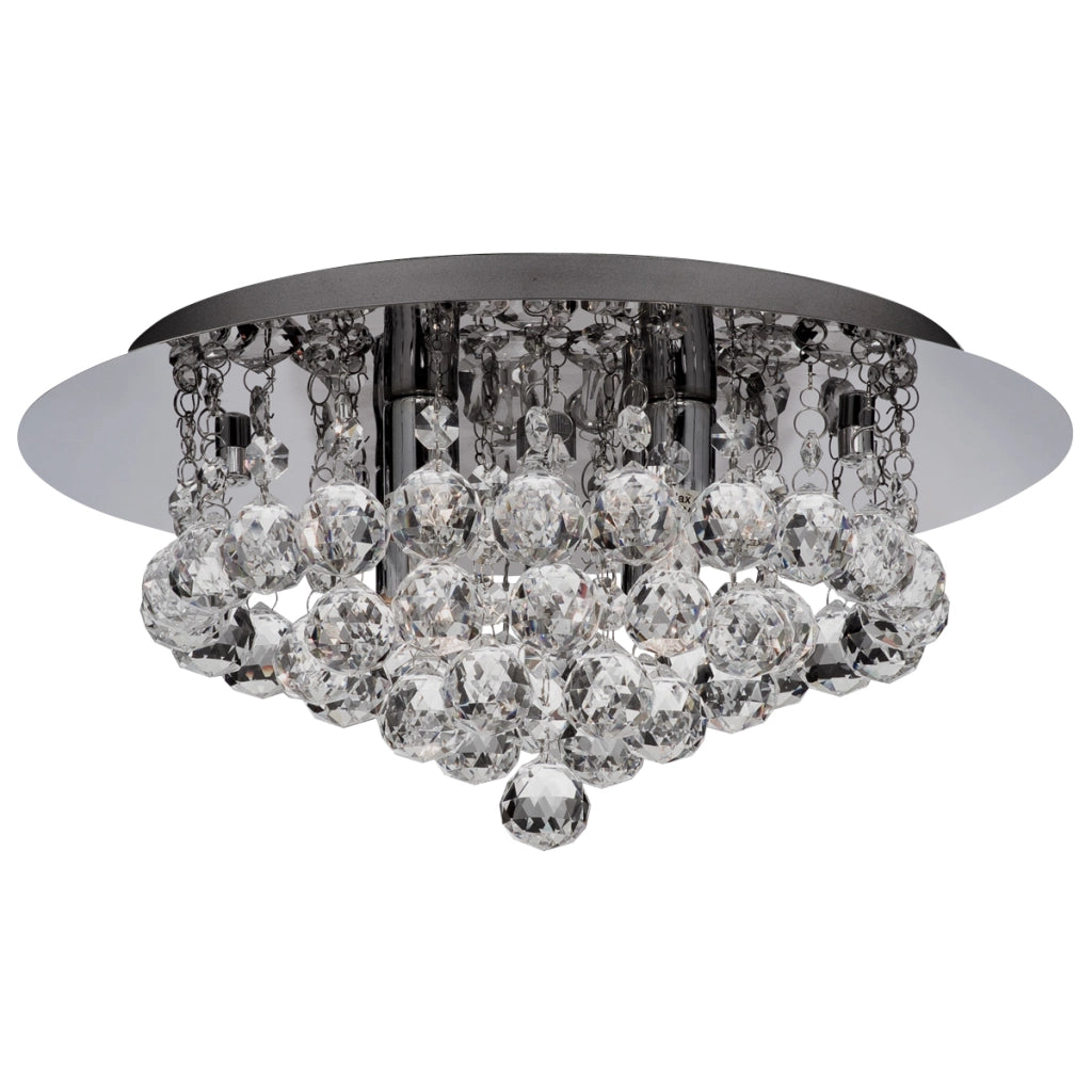 Hanna II 4Lt Flush - Metallo cromato e cristallo trasparente