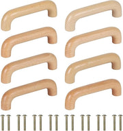 96mm Griphi in Legno Moderni per Mobili - Maniglie Curve - 8 Pezzi