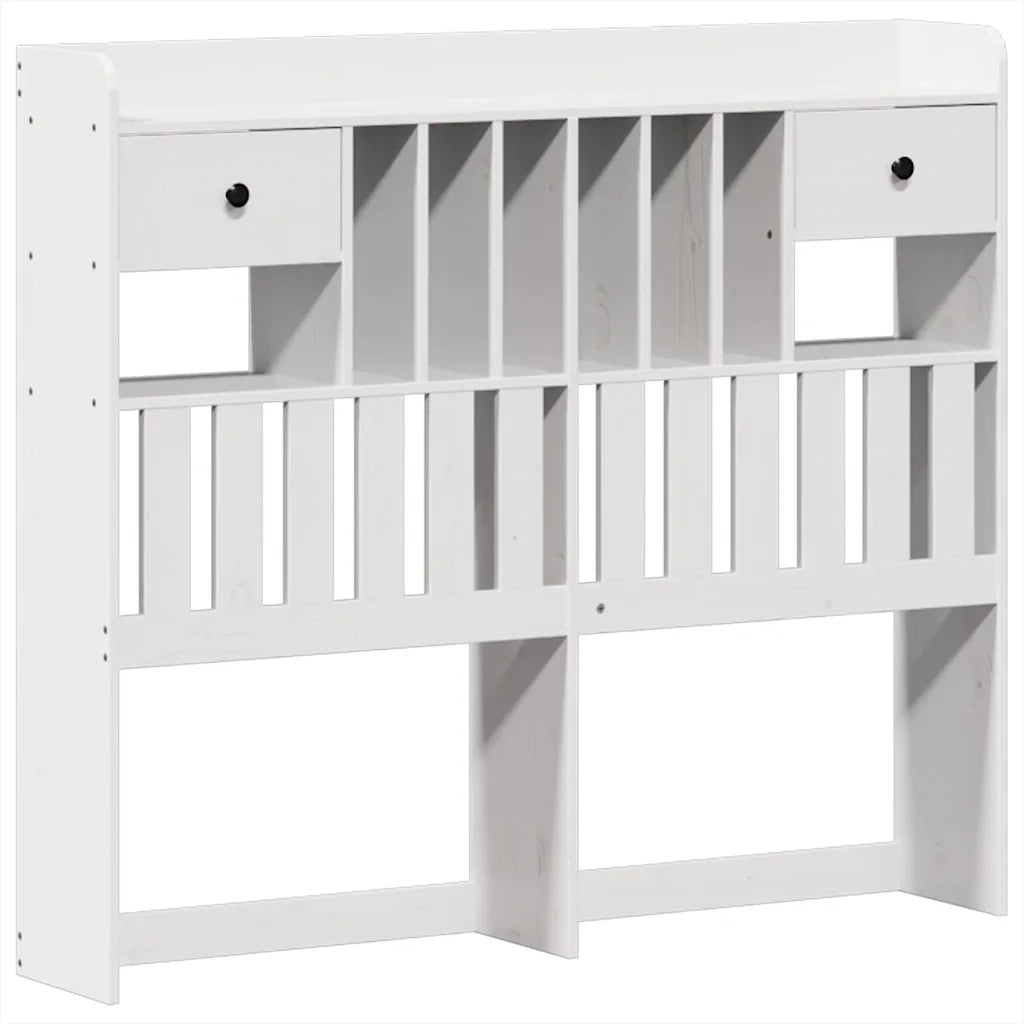 Letto senza Materasso-Struttura Letto Bianco 135x190 cm Legno Massello di Pino 205754
