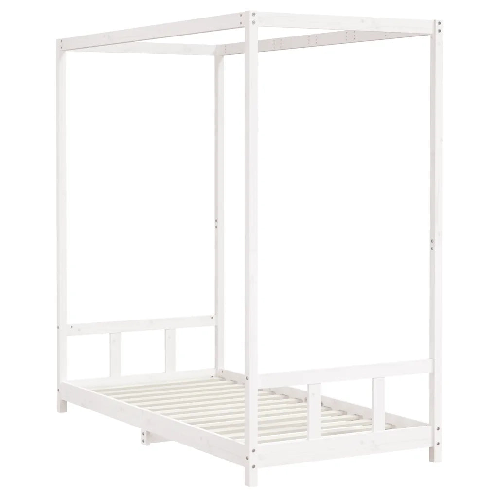 Giroletto per Bambini | Letto Infantile | Lettino Bianco 90x190cm in Legno Massello di Pino