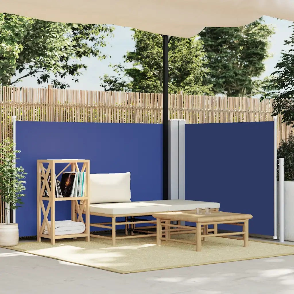 Tenda da Sole Laterale Retrattile Blu 120x1000 cm 48482