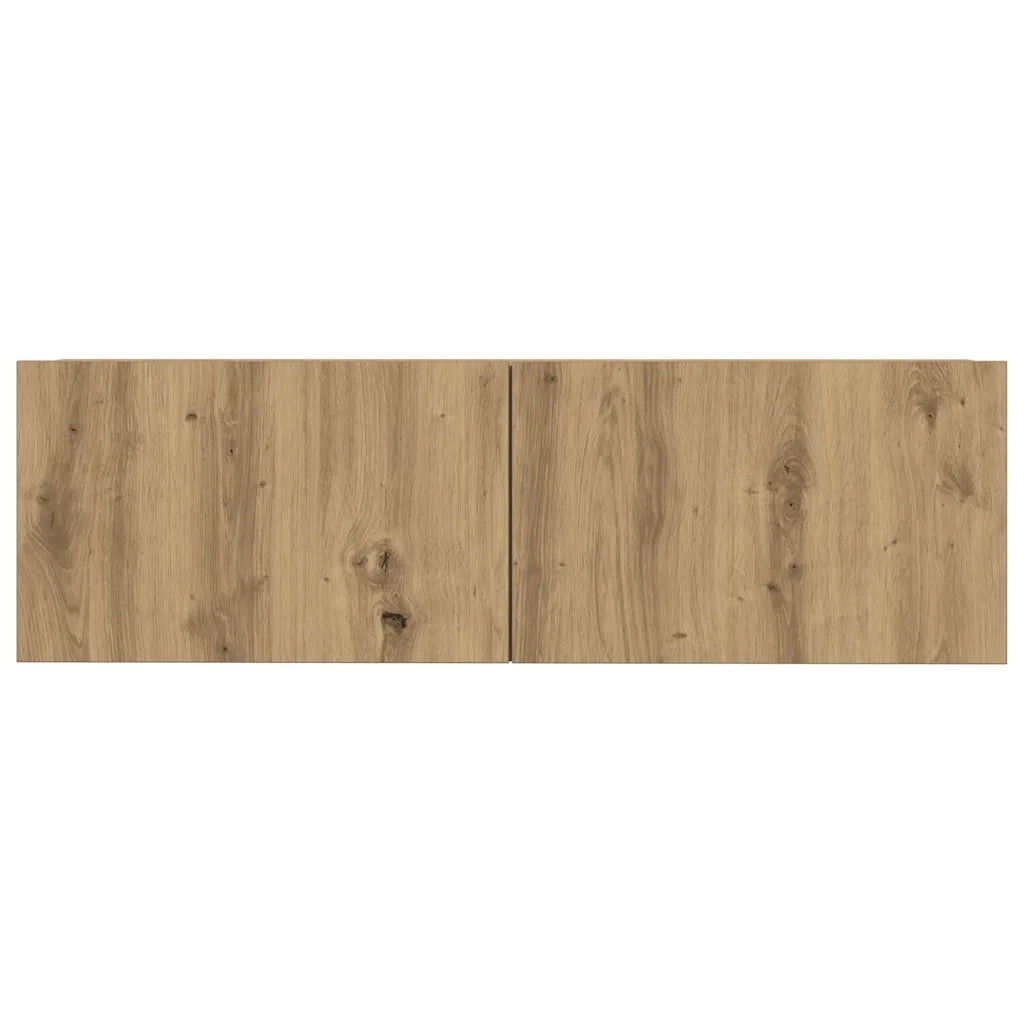 Set Mobile TV 7 pz Montato a Parete Rovere in Legno Multistrato 3329210