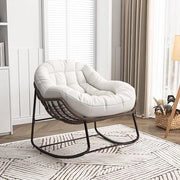 Sedia oscillante scandinava in rattan per esterno ed interno - Progettata ergonomicamente, impermeabile all'acqua e solida
