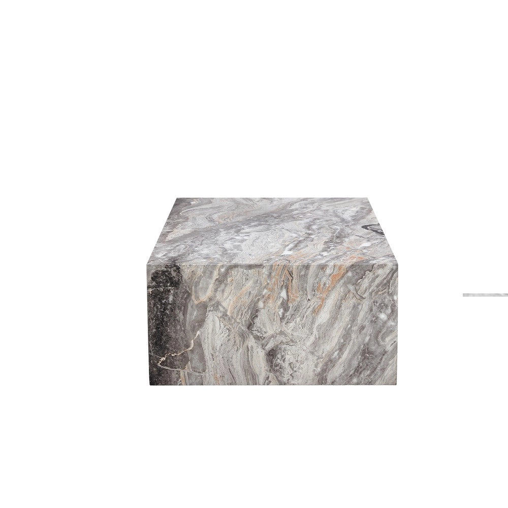 Tavolino da Caff¨¨ Rettangolare ¨C MINIMAL ¨C Effetto Marmo, MDF, Grigio, 90x50x30 cm