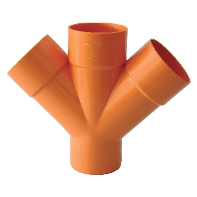 DERIVAZIONE DOPPIA 45  ° ARANCIO- Diam. 100- ESCLU- pezzi 1