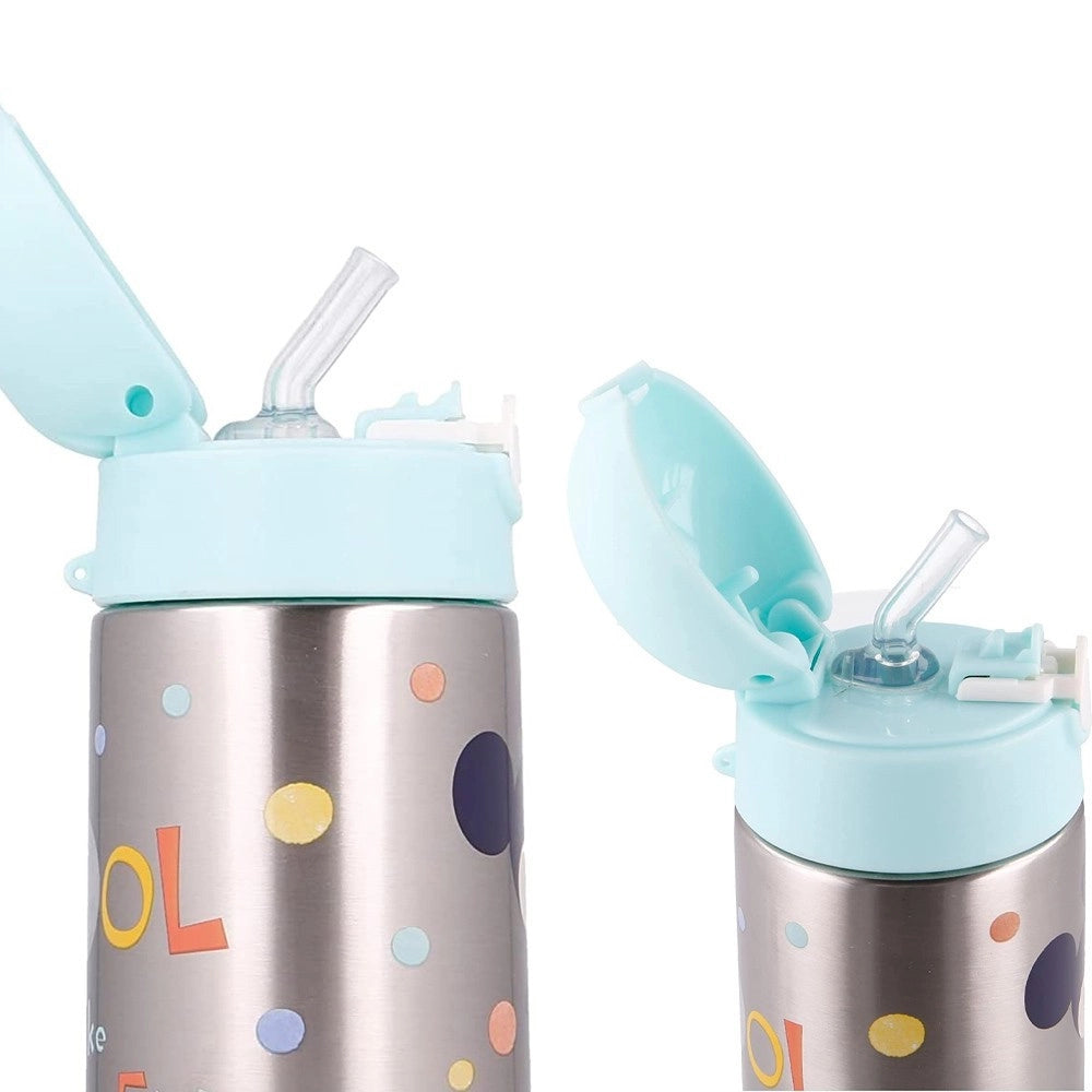 Trade Shop - Borraccia Pop Up Bottiglia In Acciaio Topolino Con Cannuccia 530 Ml Mickey Mouse -
