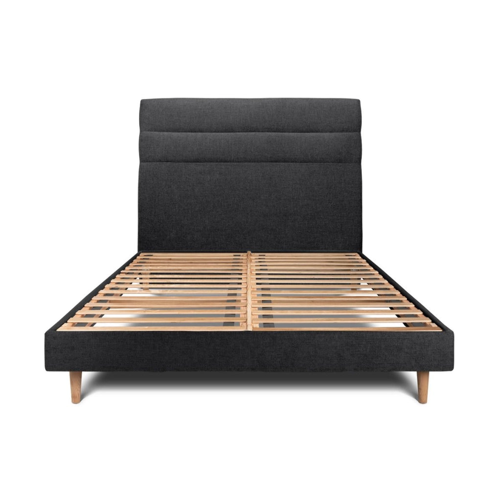 Letto 140x200 cm con testiera in linea - Tessuto Tela opaca