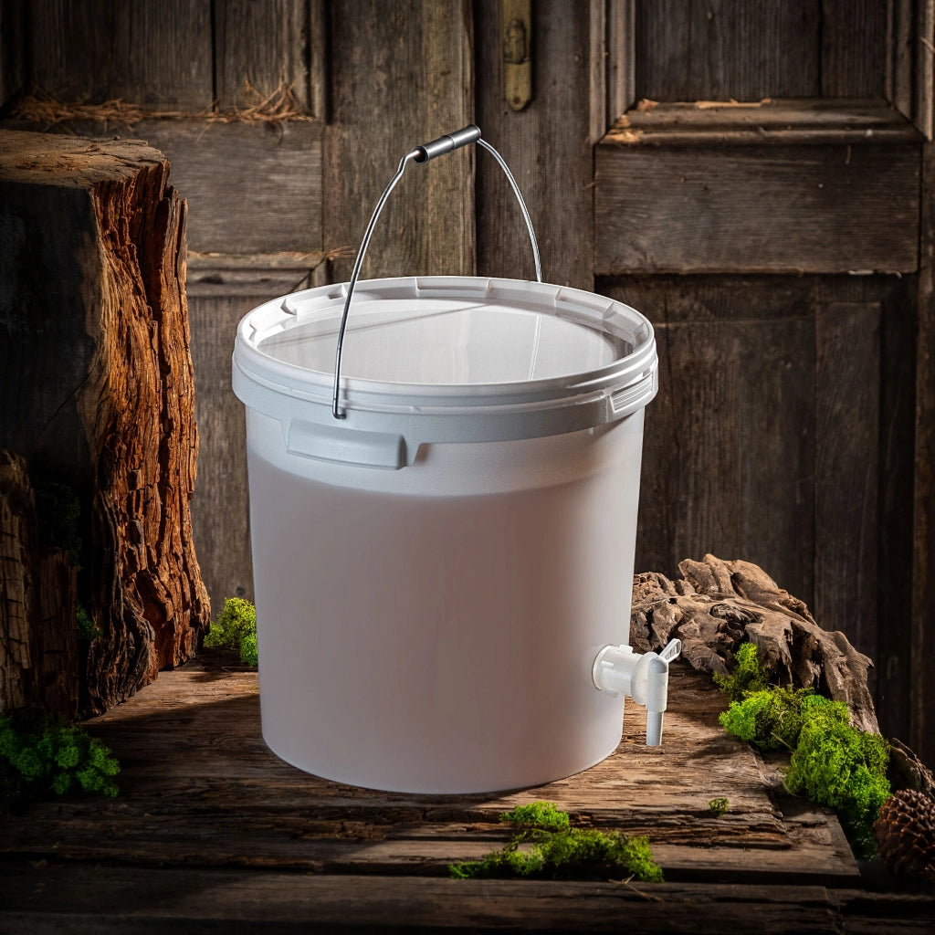 Contenitore di fermentazione KADAX da 20 litri, secchio per vino, liquori e birra, con coperchio e rubinetto.