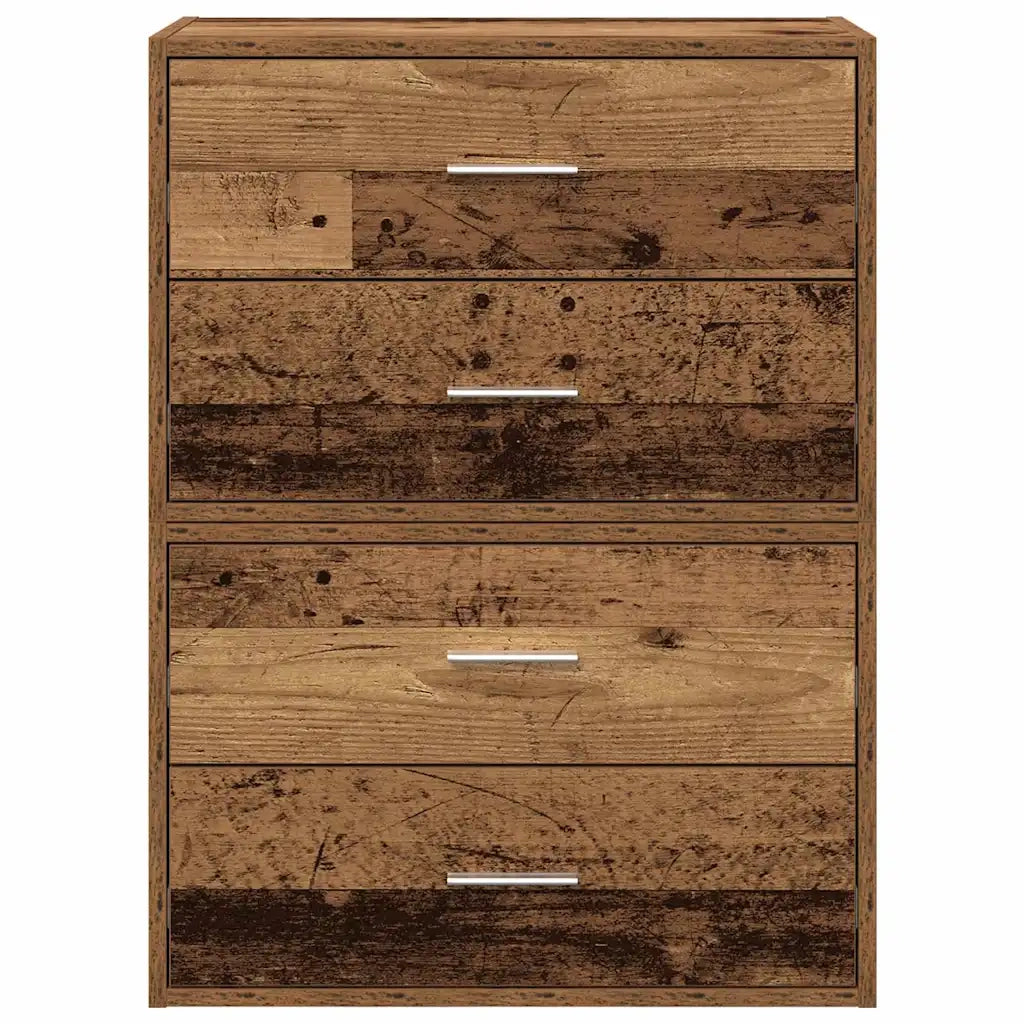 Armadi con 2 Cassetti 2 pz Legno Antico 60x31x40 cm Truciolato 858836