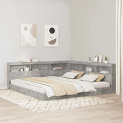 vidaXL Testata contenitore Grigio cemento 200 cm Legno multistrato