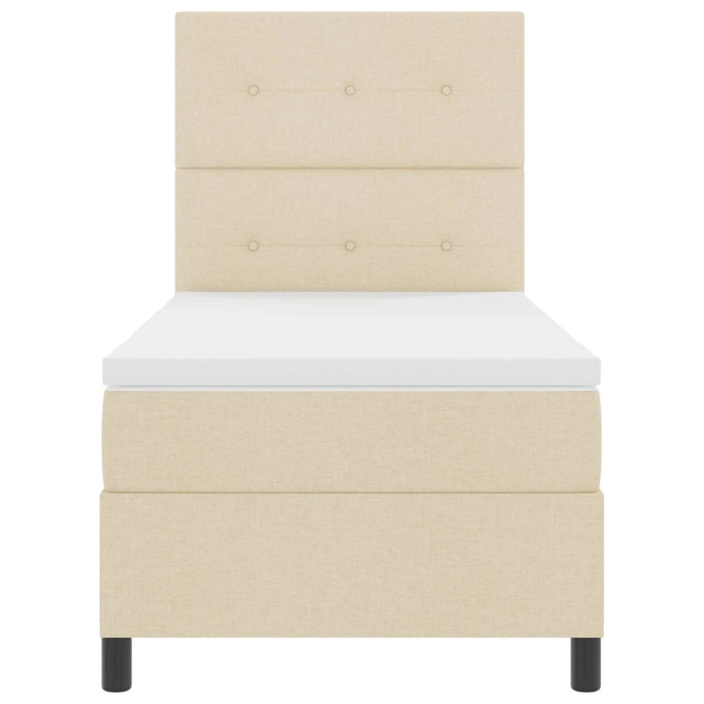 Letto a molle con materasso con led Crema 90 x 190 cm Tessuto