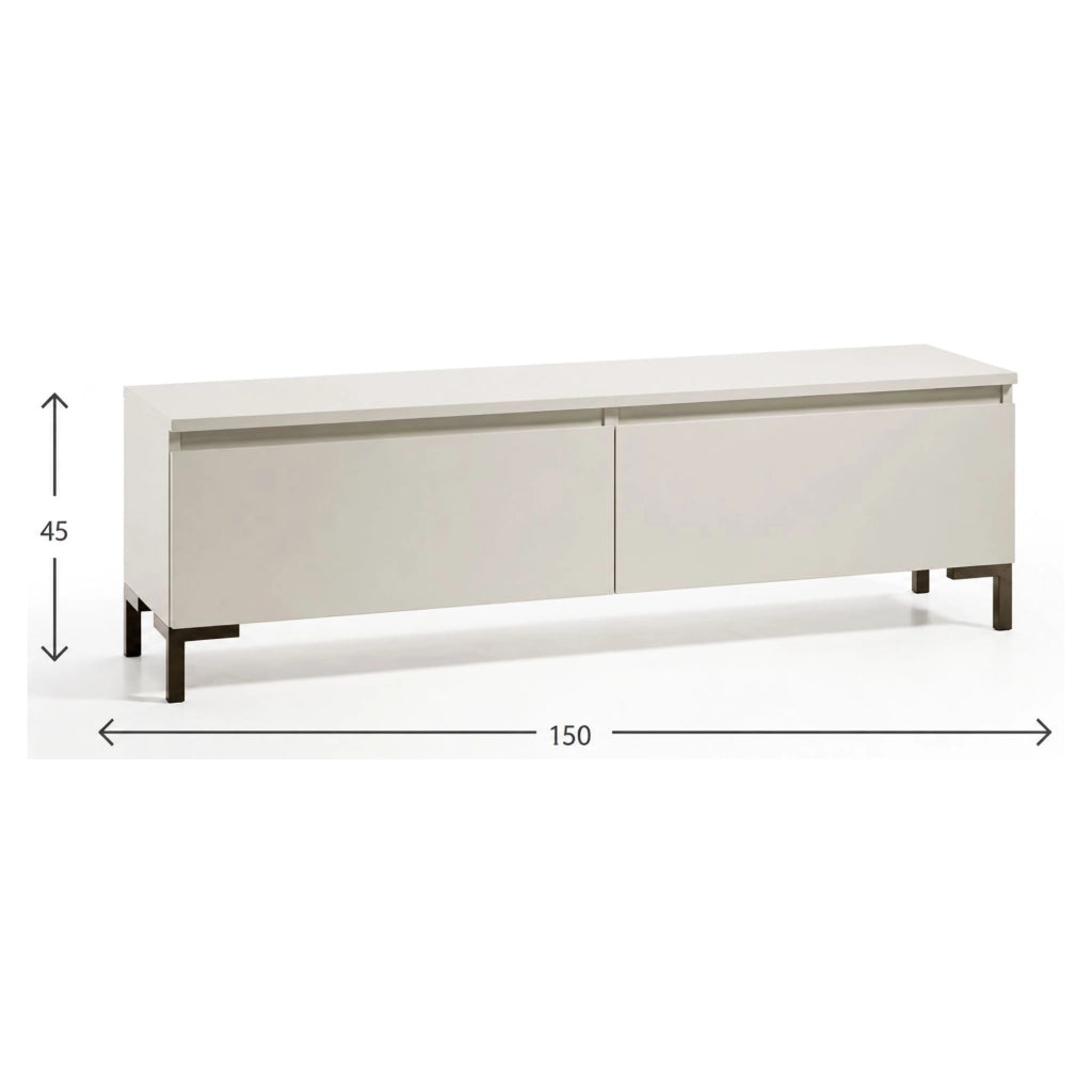Mimasato, Mobile Porta tv un Ripiano Made in Italy, 150x37x45h cm Grigio Chiaro