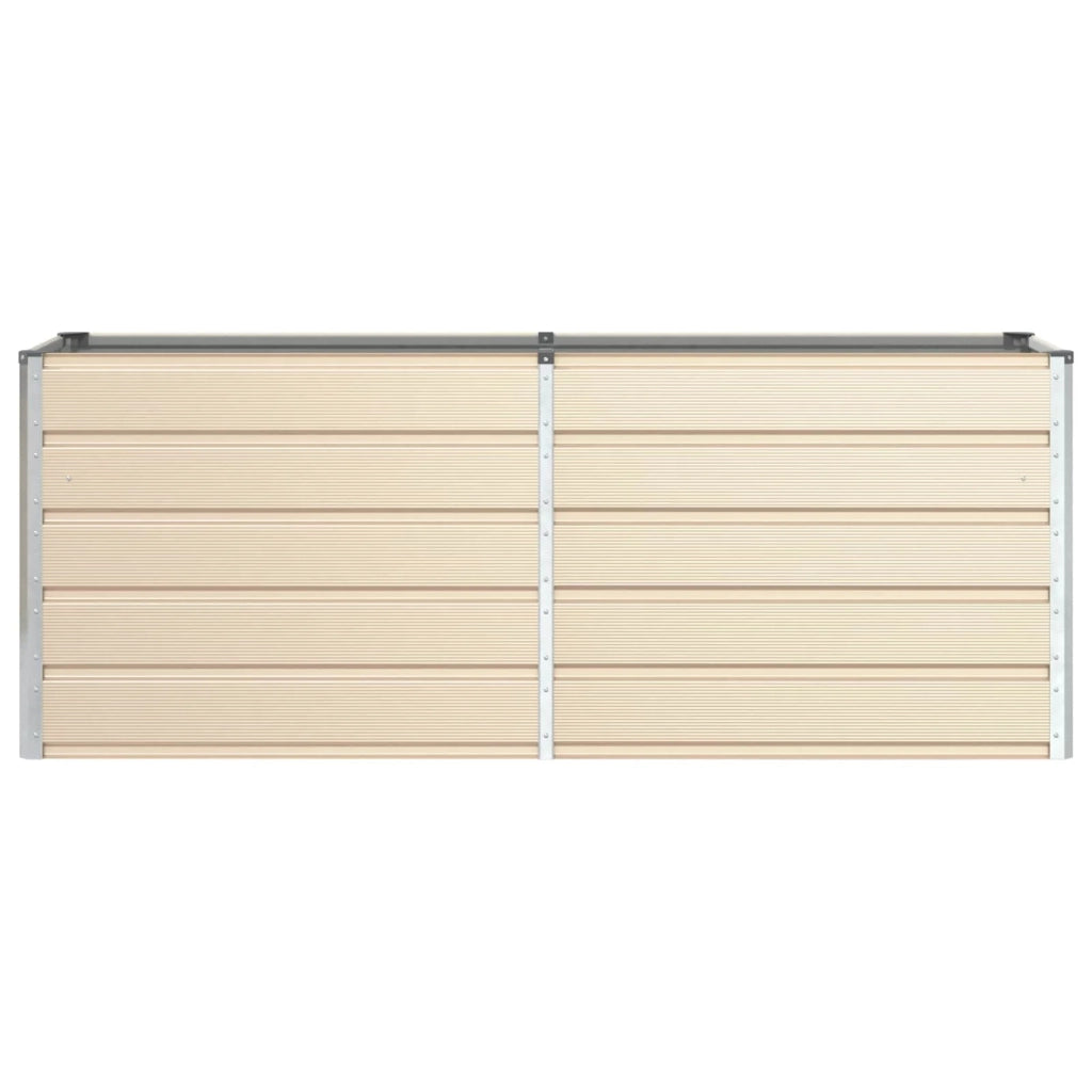 Fioriera moderna 195 x 50 x 77 cm per esterni stile industriale acciaio zincato color avorio 02_0059157