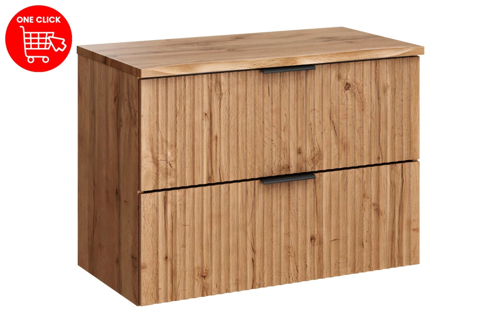 Set mobili bagno 80 cm con piano Adel Oak 80 x 1401 x 46 cm