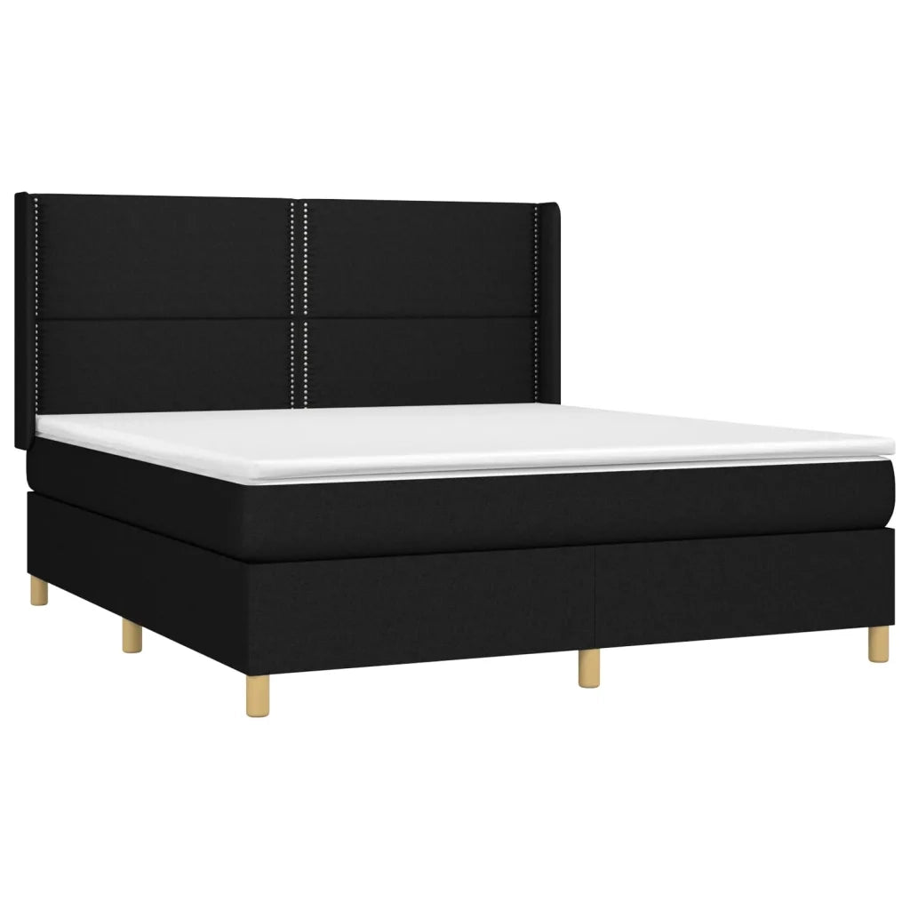 Giroletto a Molle con Materasso Nero 160x200 cm in Tessuto 3131923