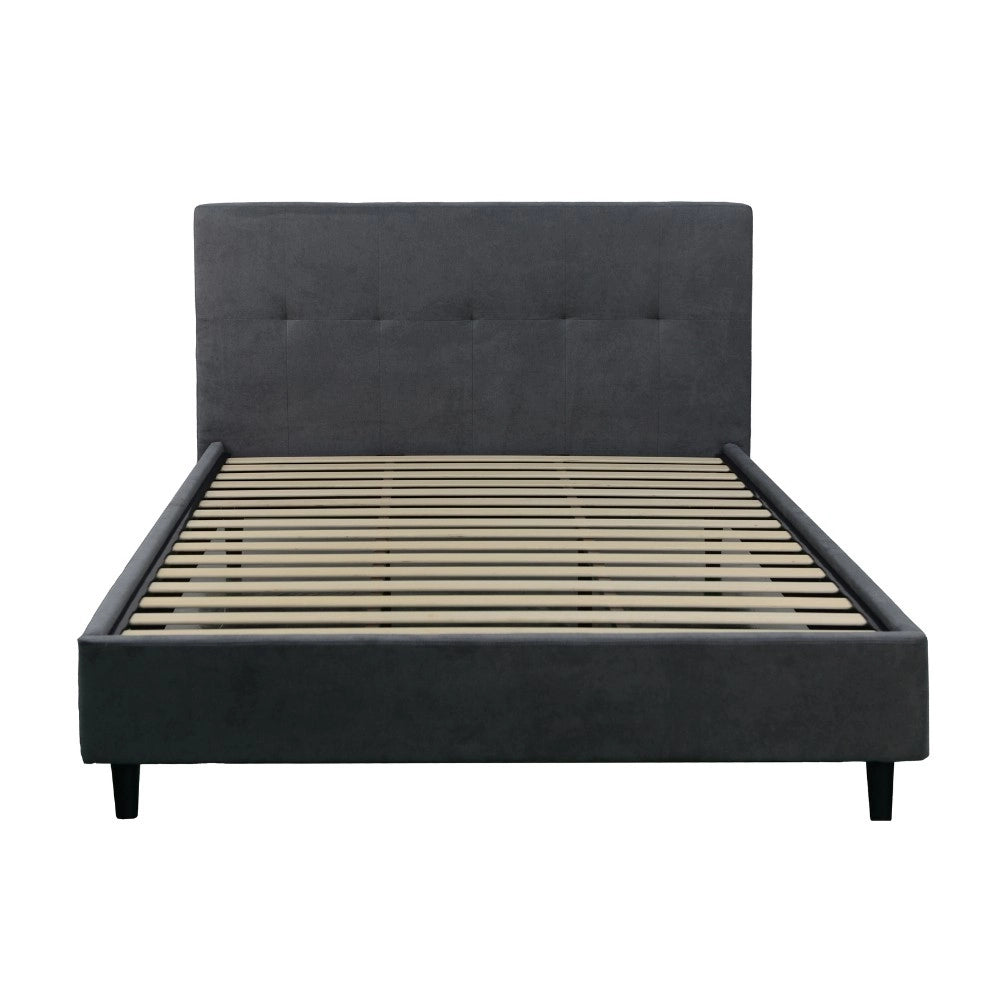 Letto matrimoniale con rete inclusa Snello tessuto colore ash grigio