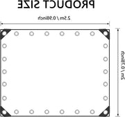 Telaio in PVC 420 g/m² impermeabile - multifunzionale - esterno - 12 cavi di ancoraggio neri - 10 m di cavo di ancoraggio (2×25 m)
