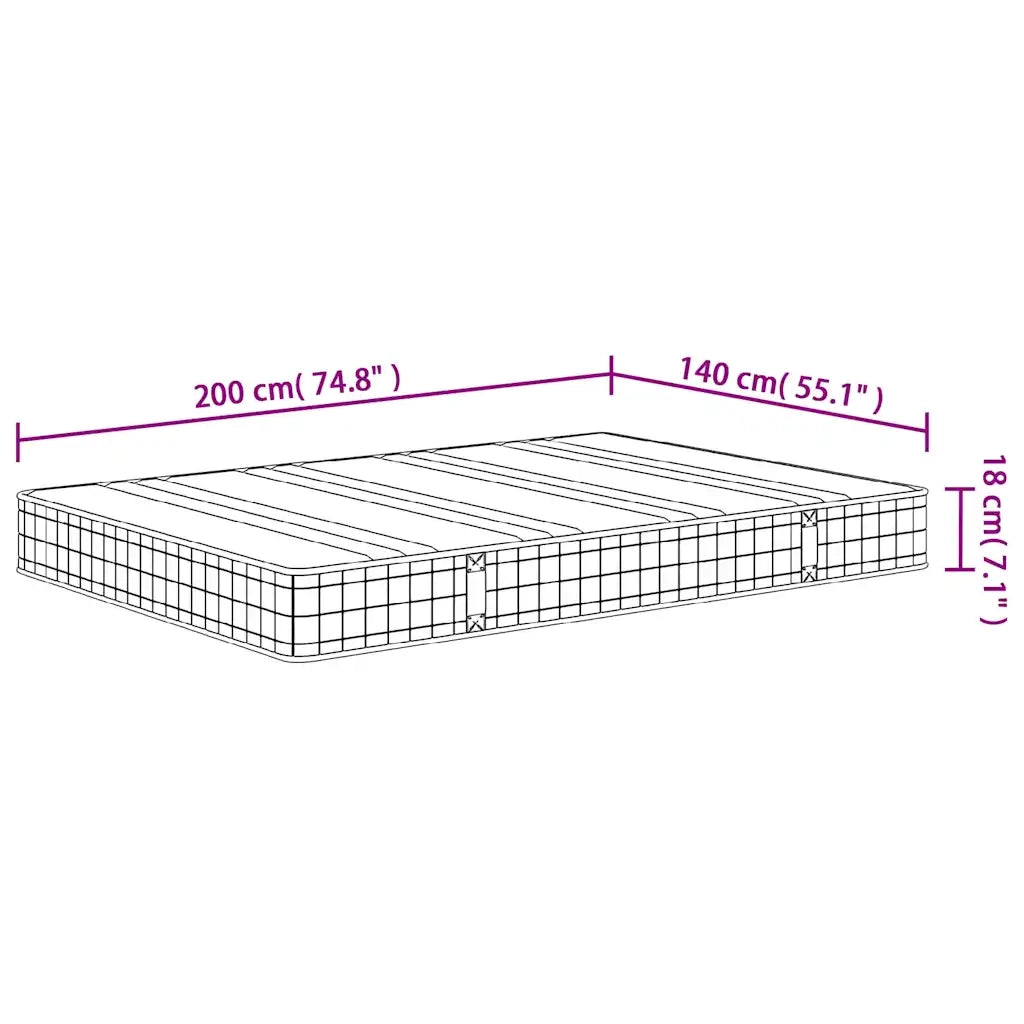 Materasso a Molle-Materasso per letto Bonnel Medio 140x200 cm 811720